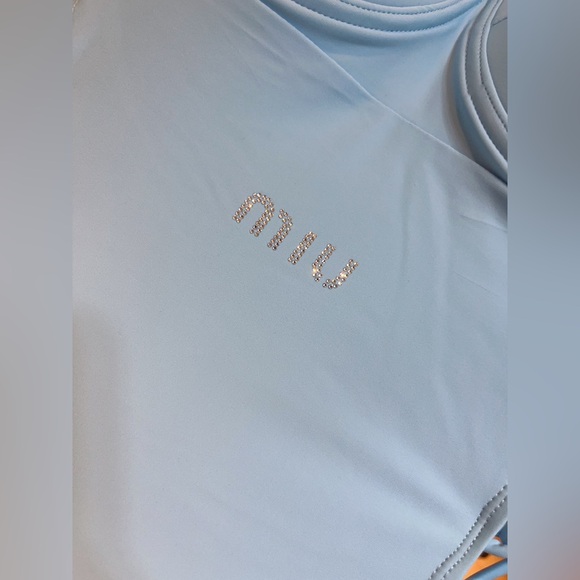 Miu Miu light blue women's one-piece swimsuit size: L - Picture 2 of 3